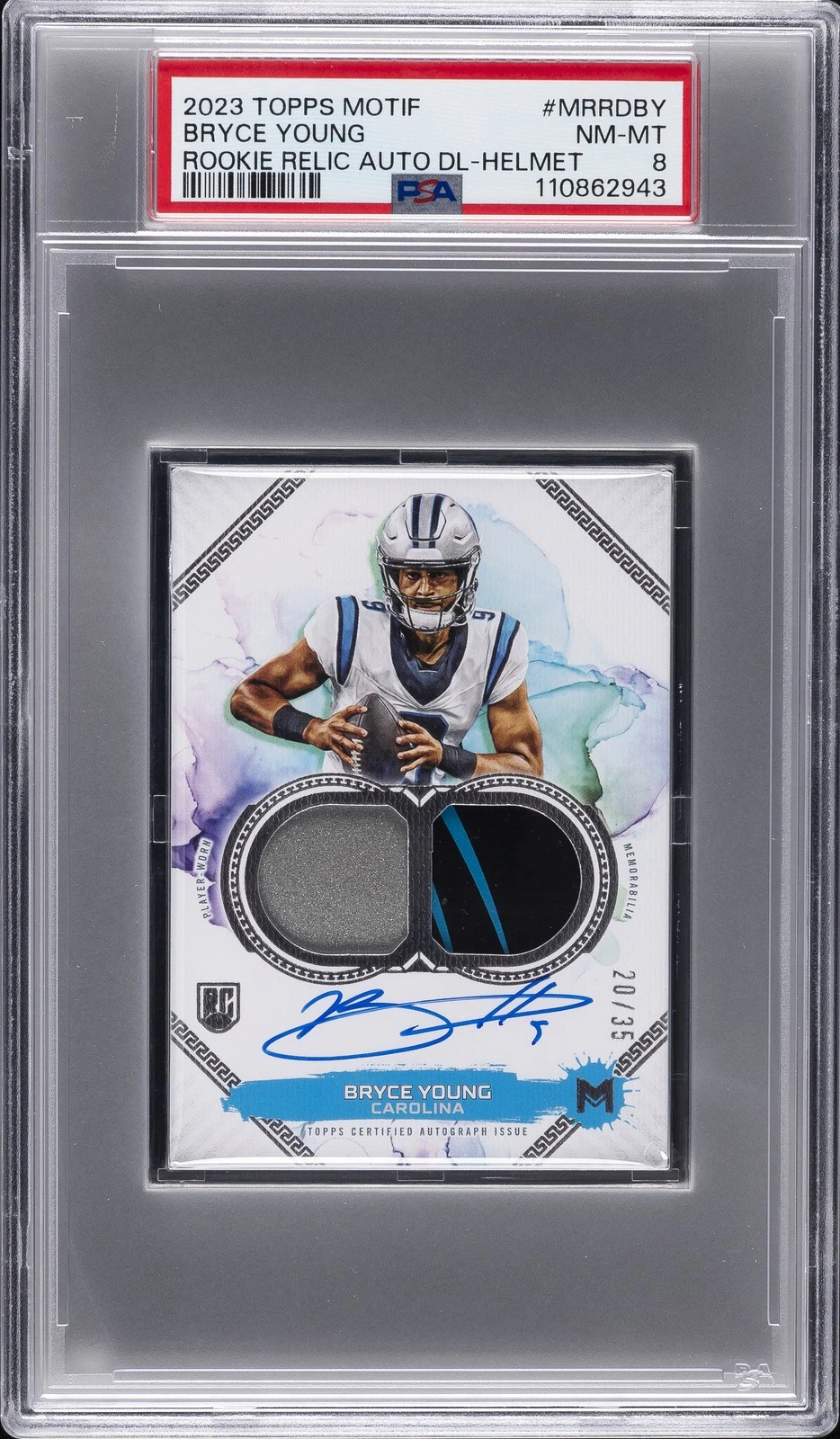 Bryce Young Topps Motif Motif Rookie Relic Autograph Dual #MRRDBY Helmet