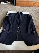 Vintage Burberry Blazer Navy With Gold Buttons 44 See Pics -218