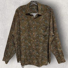 VTG 90 s Guess Georges Marciano Wood Duck AOP Button Shirt Men s Medium 25 x30