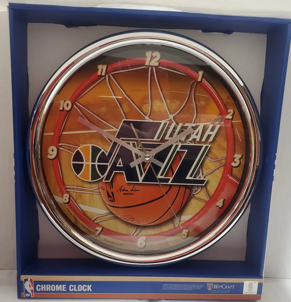 Utah Jazz Chrome Clock - NBA - Image 2 of 2