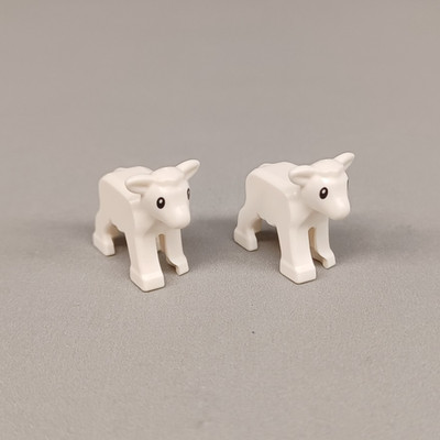 Lot of 2 New LEGO Lambs Baby Sheep (White) - Farm, City, Pets, Zoo, Wildlife