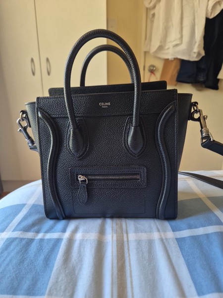 CELINE Luggage Nano Handbag Calf Leather - Black 