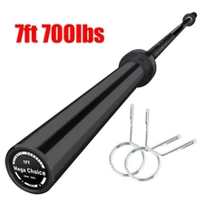 7FT Olympic Barbell Weightlifting Bar 700 Lbs Capacity Fit 2” Standard Weights