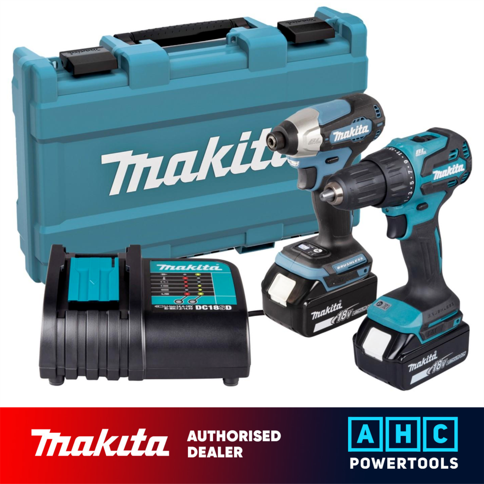 Makita DLX2537ST 18V LXT Brushless Combo Kit with 2x 5.0ah Batteries