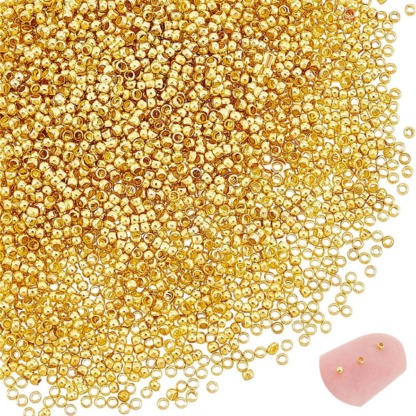 Unicraftale 5000 StüCk Runde Quetschperlen 1.5Mm Goldene Abstandsperlen Winzige-image