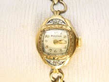 Bulova Diamond Watch Manual Wind Swiss 17 Jewels 10K G.F. VTG Repair Parts D6453