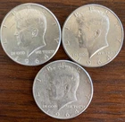 Three (3) 1964 Kennedy Half Dollars | 90% Silver