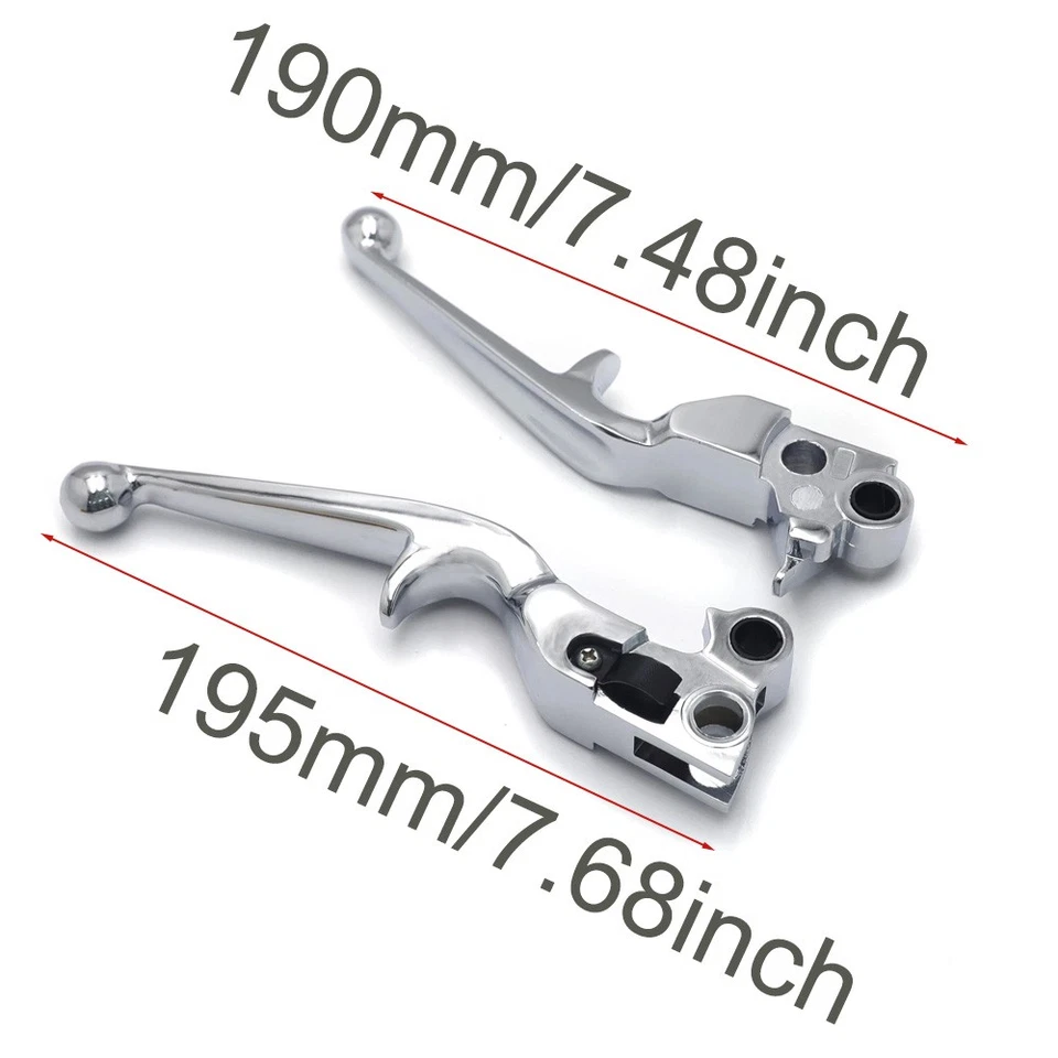 Long Clutch Hand Brake Lever Silver For Harley-Davidson Softail 1996-2012 - Image 4 of 4