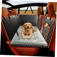 TNELTUEB Dog Car Seat Cover with Bed Mat, Back Seat Extender for Dogs Black