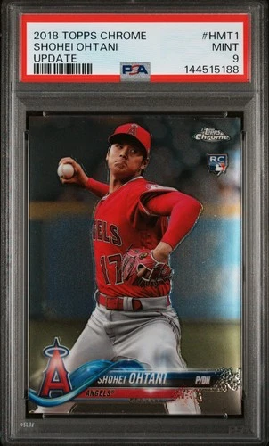 2018 TOPPS CHROME UPDATE #HMT1 SHOHEI OHTANI ROOKIE RC PSA 9