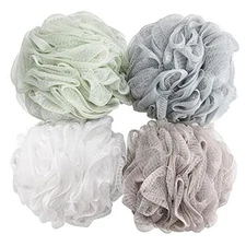 Bath Sponge Shower Loofahs 60g Mesh Pouf Bath Aqua 4 Count (Pack of 1)