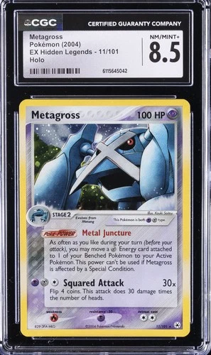 2004 POKEMON EX HIDDEN LEGENDS HOLO #11 METAGROSS CGC 8.5