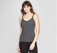 NWT Auden sz XS Gray Nursing Seamless Cami Tank V-neck Bra Shelf Maternity 32s