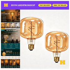 Large Amber Dimmable LED Edison Bulbs 2200K E26 5W 40W Equivalent - 2 Pack