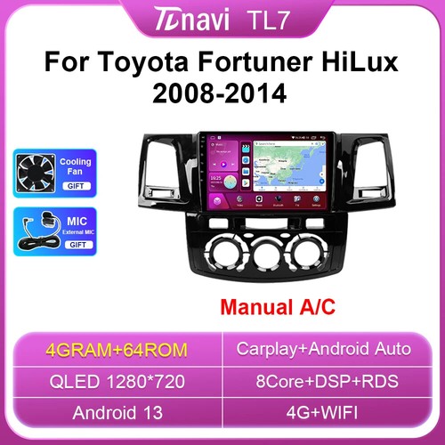 For Toyota Fortuner Hilux Android CarPlay Car Radio Multimedia Video Player GPS - Picture 28 of 40