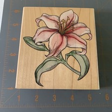 Rubber Stampede- Lily A1660G Wooden Rubber Stamp Flowers