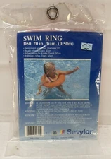 Vintage NEW NOS Sevylor Kids Inflatable Swim Ring Pool Float 20" Diameter ORANGE