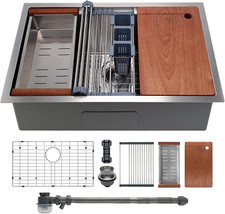 32" Undermount Stainless Steel Kitchen Sink with Accessories - Modern Design