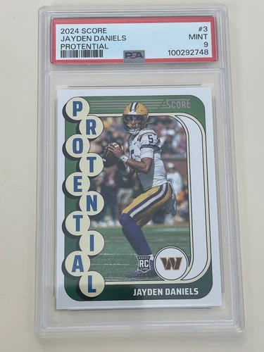 2024 SCORE PROTENTIAL - JAYDEN DANIELS - #3 - ROOKIE RC - 💎 PSA 9 💎