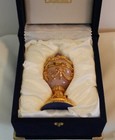 Rare Faberge Hardstone Rose Quartz Jewel Egg With Clock