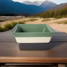 Paula Deen Southern Braid 9x9” Square Casserole/Baking Dish Green & Cream