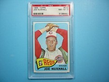 1965 TOPPS MLB BASEBALL CARD #312 JOE NUXHALL PSA 8 NM/MINT SHARP+ GL