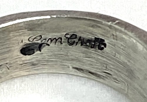 Vintage Judaica signiert Silber 10 Gebote handgefertigt Löwe Mann Band Ring 8,50 - Bild 10 von 14