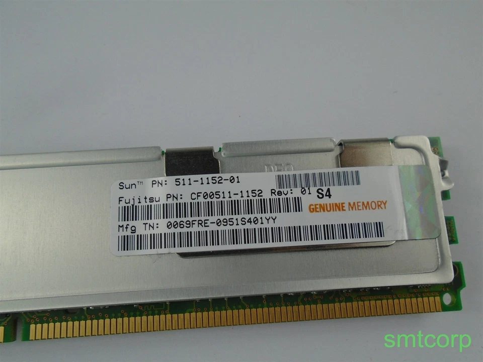 Sun 511-1152 4GB DDR2 1.5V  2Rx4  PC2-5300G Server Memory  - Image 2 of 3