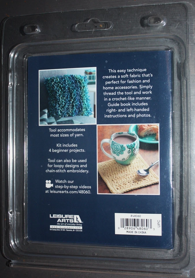 Leisure Arts 48060 LEARN TO LOOP CROCHET KIT with Tool, Inst. Book, Patterns NEW - Image 2 of 2