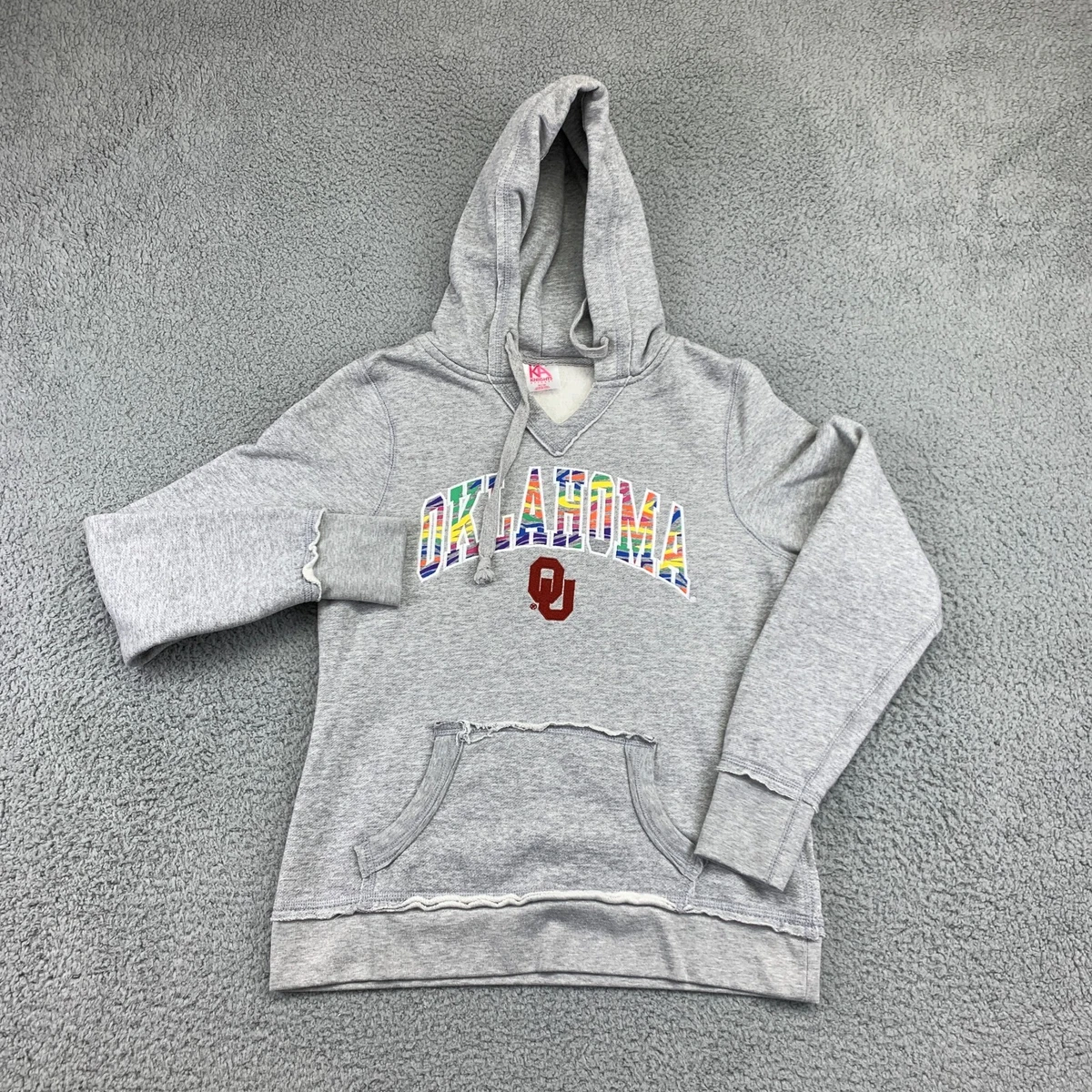 Oklahoma Hoodie Womens Medium Grey OU Sooners Sweatshirt Native
