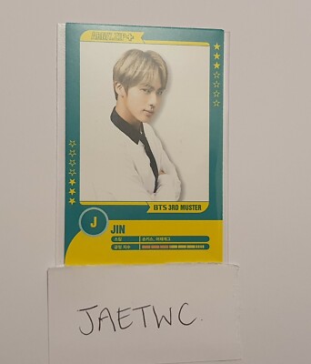 BTS JIN 3RD MUSTER OFFICIAL PLAYERCARD PHOTOCARD