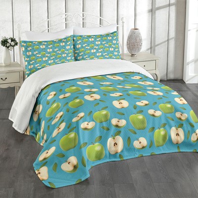 Apfel Tagesdecke Set Raw Granny Smith Obst