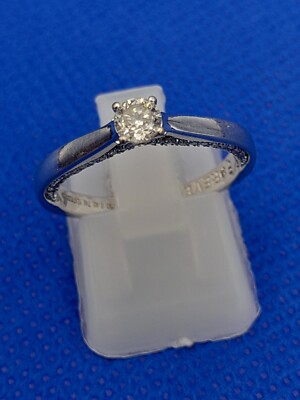 FOREVER Diamant Ring 18 Karat Weißgold 0,40 ct Größe L H Samuels Box & Zertifikat 2,7 g