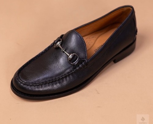 Johnston & Murphy Collection Men's Black Halstead Sheepskin Bit Loafers 9 - Picture 3 of 6