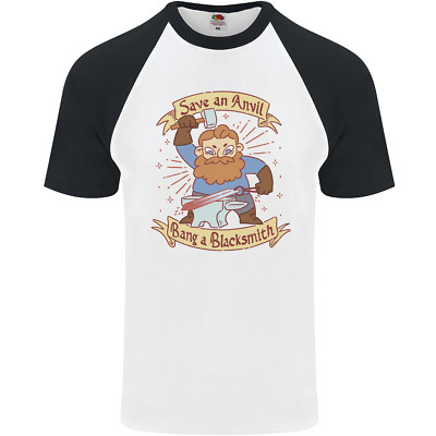 Baseball-T-Shirt Save an Anvil Bang a Blacksmith für Herren S/S