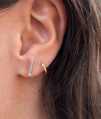 925 Sterling Silber runder Stab Stab Pfosten Ohrstecker