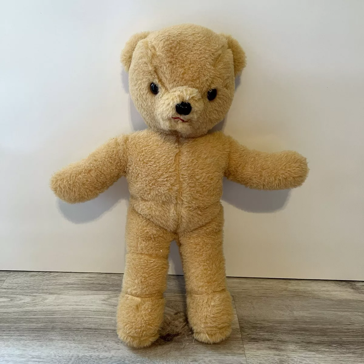 Vintage 1970 s Stuffed Plush Rubber Snout Face Angry Teddy Bear Plush Lovey