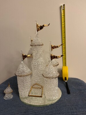 Disney Cinderella Blown Crystal Glass Castle Figurine Limited