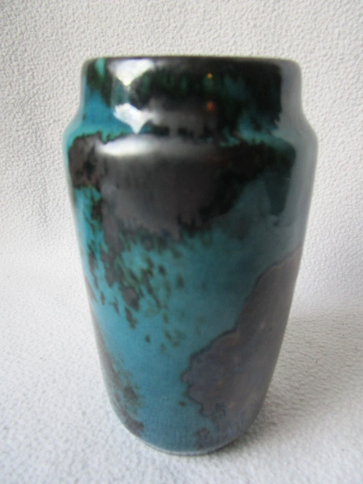 Scheurich Keramik Vase 231 15 türkis-schwarze Laufglasur gescheckt 14,5x7,5cm - Bild 4 von 4