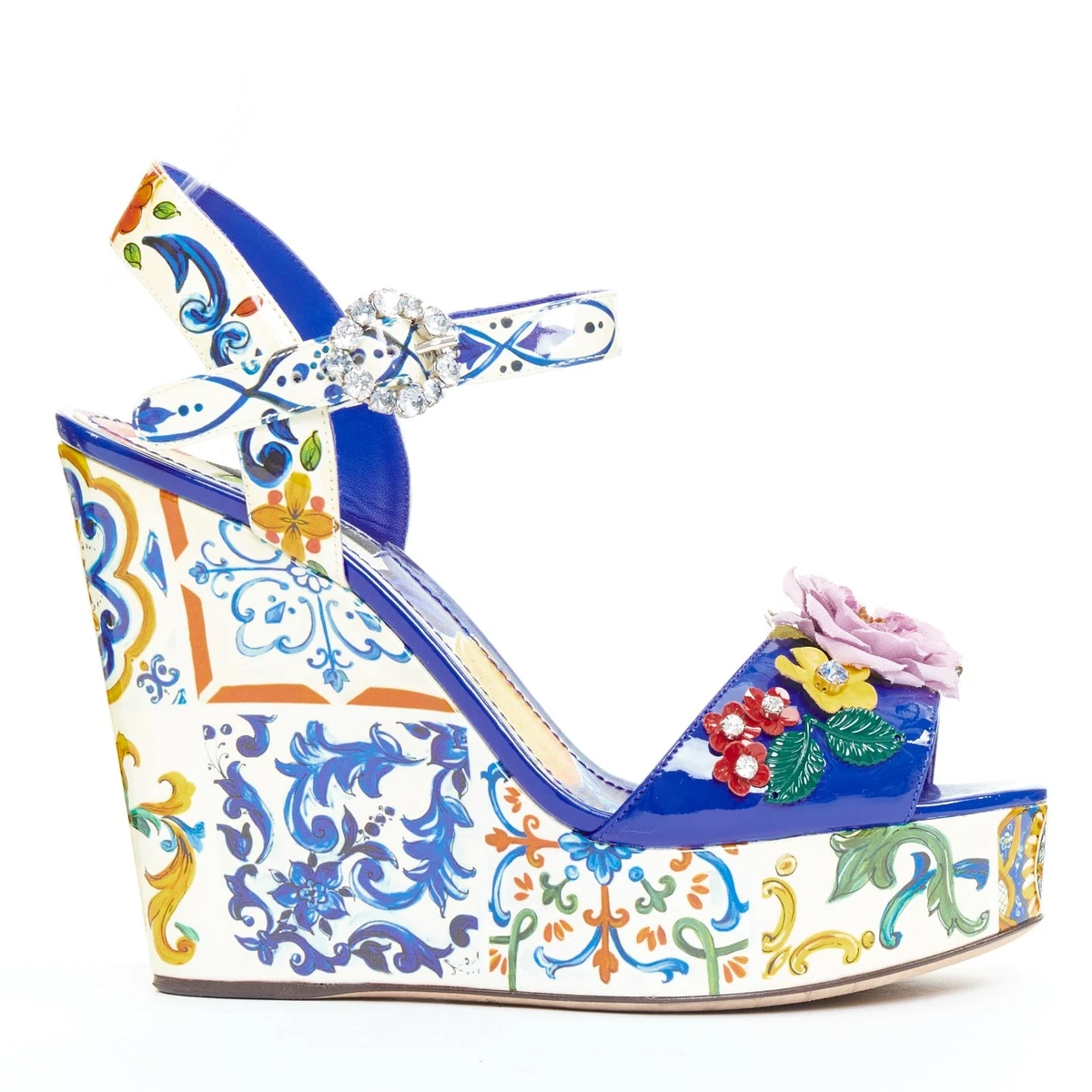 Dolce & Gabbana フラワー装飾ハイヒール　352/1 イタリア製 Dolce&Gabbana Floral Wedge Heels for Women for sale | eBay