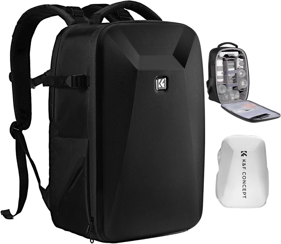 K&F Concept 22L Camera Backpack Hardshell DSLR Photography Bag for Canon Sony - Image 3 of 4