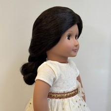Rare American Girl long black wig for 18'' doll hair Gift Toys og For kids 6