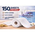 60 Rolls Toilet Paper Bulk Pack – Extra Long 150 Sheets – Soft & Strong 3 Ply