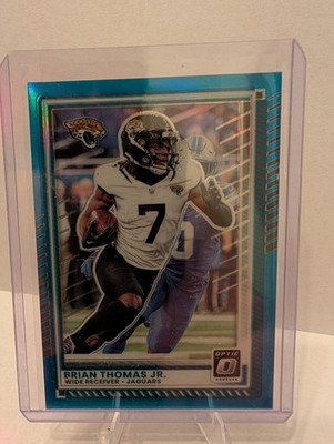2025 Panini Donruss Optic Neon Blue Prizm Brian Thomas Jr. #4 /399