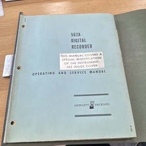 HP 562A Digital Recorder Operating & Service Manual 01331-2 SN 33x+ 1966