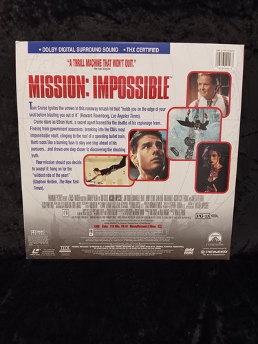 Mission: Impossible (Laserdisc, 1996) Widescreen Edition Tom Cruise - Picture 2 of 3