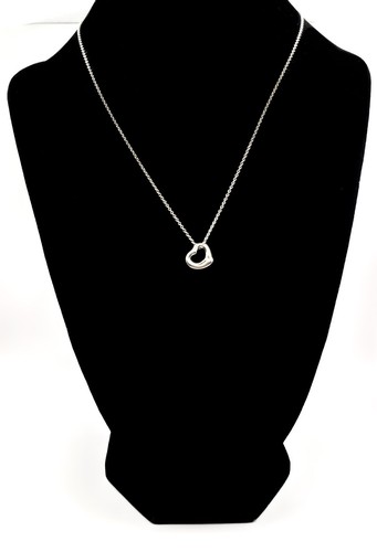 Tiffany & Co. Elsa Peretti 11mm Open Heart Pendant Necklace 925 Sterling Silver - 第 1/8 張圖片