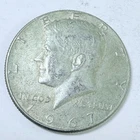 1967 Kennedy Half Dollar 40% Silver, Circulated Coin #7121