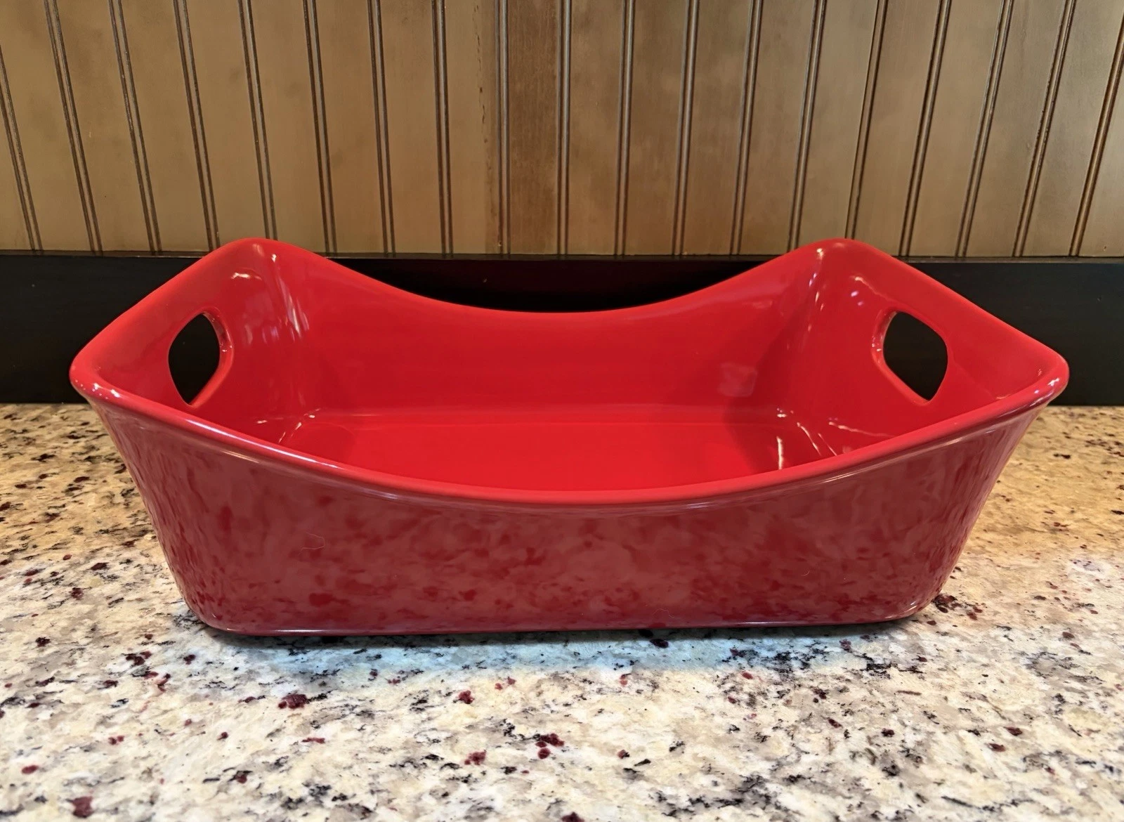 Rachael Ray Lasagna Lover Stoneware Baking Pan Dish Roaster 4 qt, 9 x 13, Red