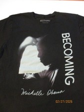 BECOMING MICHELLE OBAMA 2018 BOOK TOUR T-SHIRT MEDIUM RARE BARACK FIRST LADY